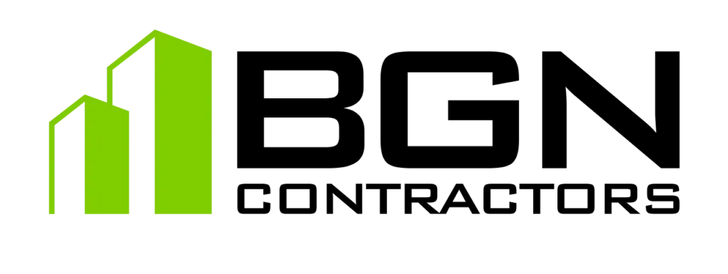 Green building skyline logo icon for Construction in Panama City, FL